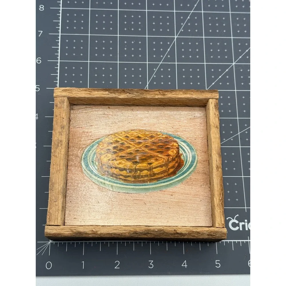 Schaeffer's Reclaim Log Cabin Syrup Waffle Wood Block Sign Set Rustic Decor